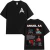 Rap Singer Anuel AA Real Hasta La Muerte Tour 2026 New Album Summer Unisexs Womens Hip Hop Gothic Tshirt Cotton Unisexs Tshirt