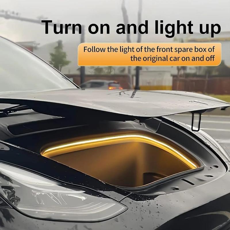 Universal for Tesla Model 3 Y - 12V Front Trunk Frunk LED Ambient Surround Light Flexible Silicone Strip Decorative Lamp
