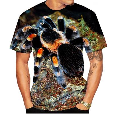 Camiseta masculina da série animal aranha, camiseta de manga curta de verão com estampa 3D, camiseta masculina, roupa casual