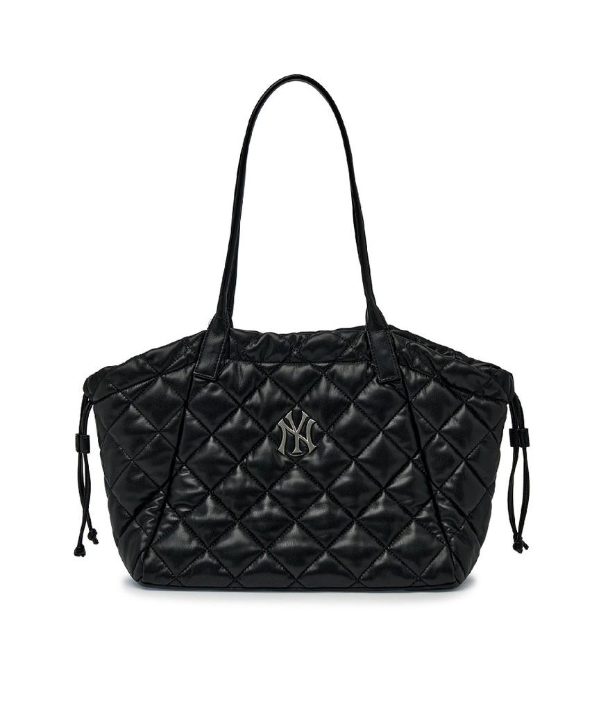 Mlb Basic Quilted Pu Tote Bag Ny (Black)