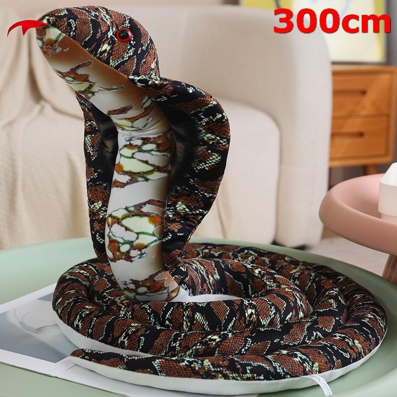 400Cmlifelike Burmese Python Pluche Speelgoed Simulatie Knuffeldier Lange Gekrulde Slang Eng Reptiel Reusachtige Cobra Halloween Cadeau Decoratie