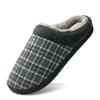Men Slippers Black New Winter Suede Slippers Warm Indoor Slipper Waterproof Home House Shoes Men Warm Velvet Fur Knitting Shoes