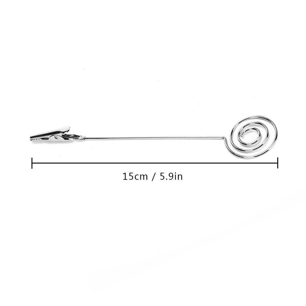 10 Stück Tisch-Notizklammern Schreibtisch Metall Visitenkartenhalter Silber Rund Bild Nachricht