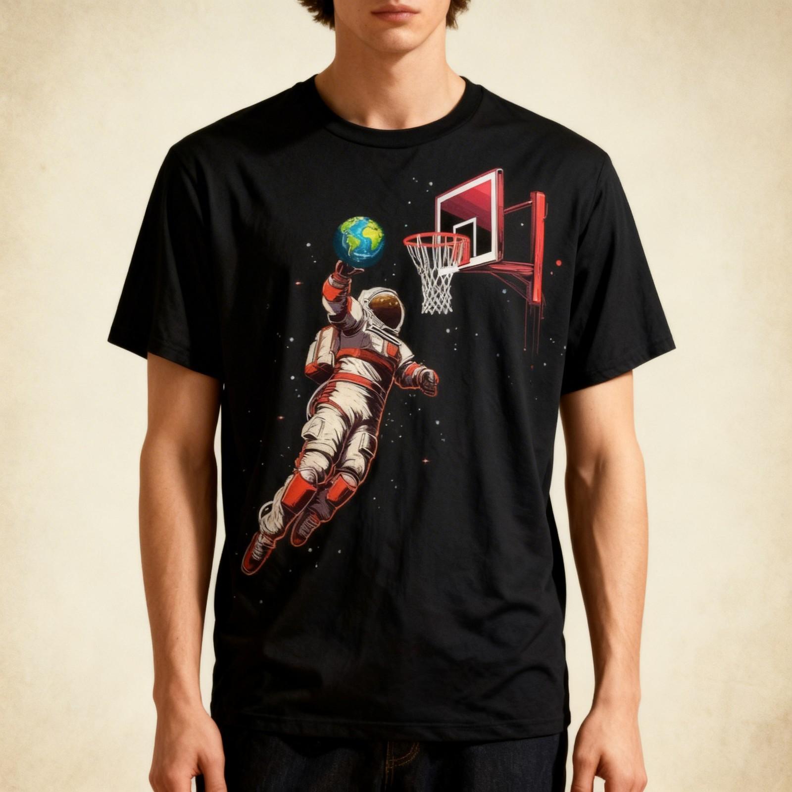 Astronaut Basketball Outer Space Gifts Men Women Space T-Shirt S