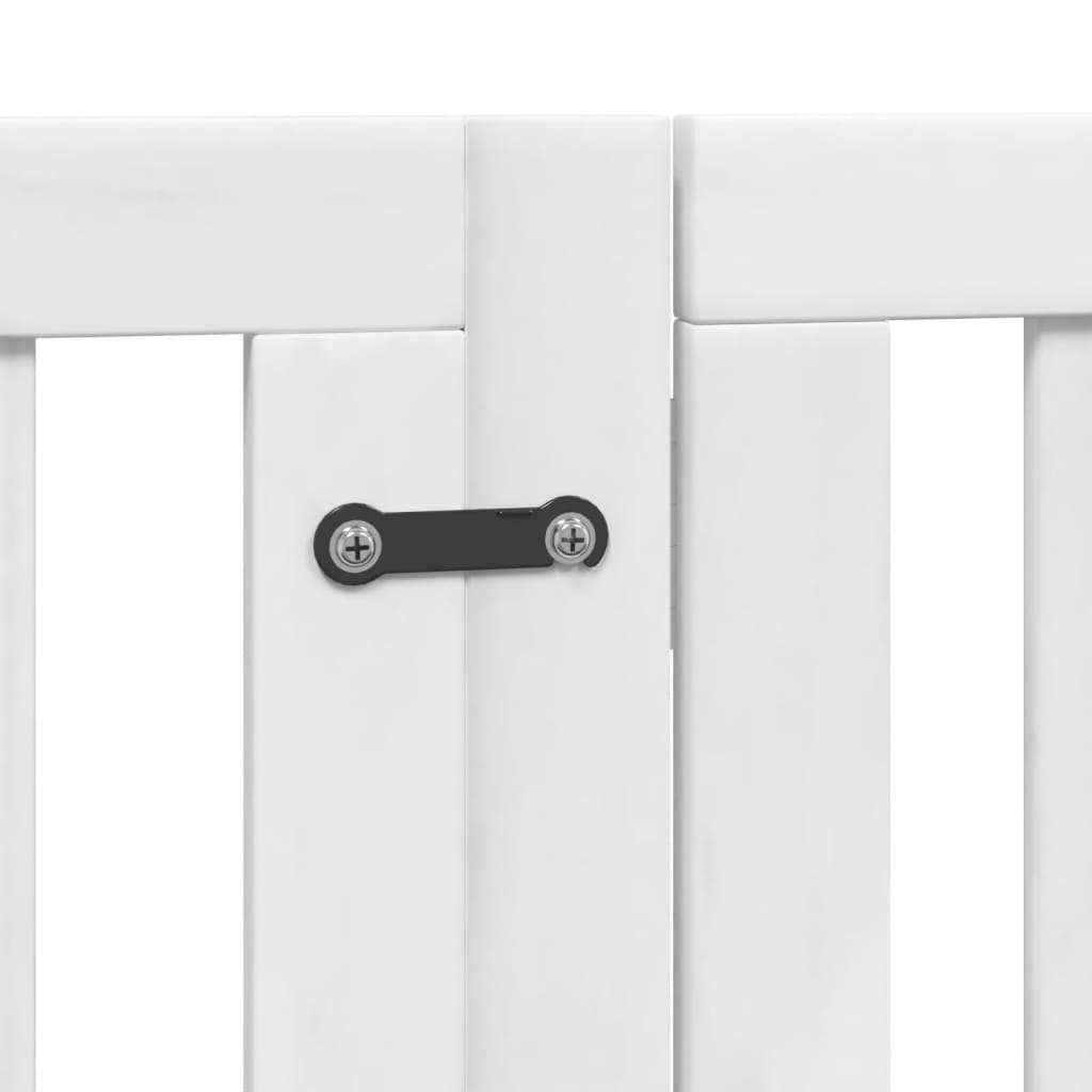 6 Piece Foldable White Dog Gate 300 cm Poplar Wood