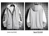Herren Trendy Frühling Reißverschluss Hoodie: Leerer lässiger Kapuzenstrickjacke mit Gruppenlogo-Aufdruck
