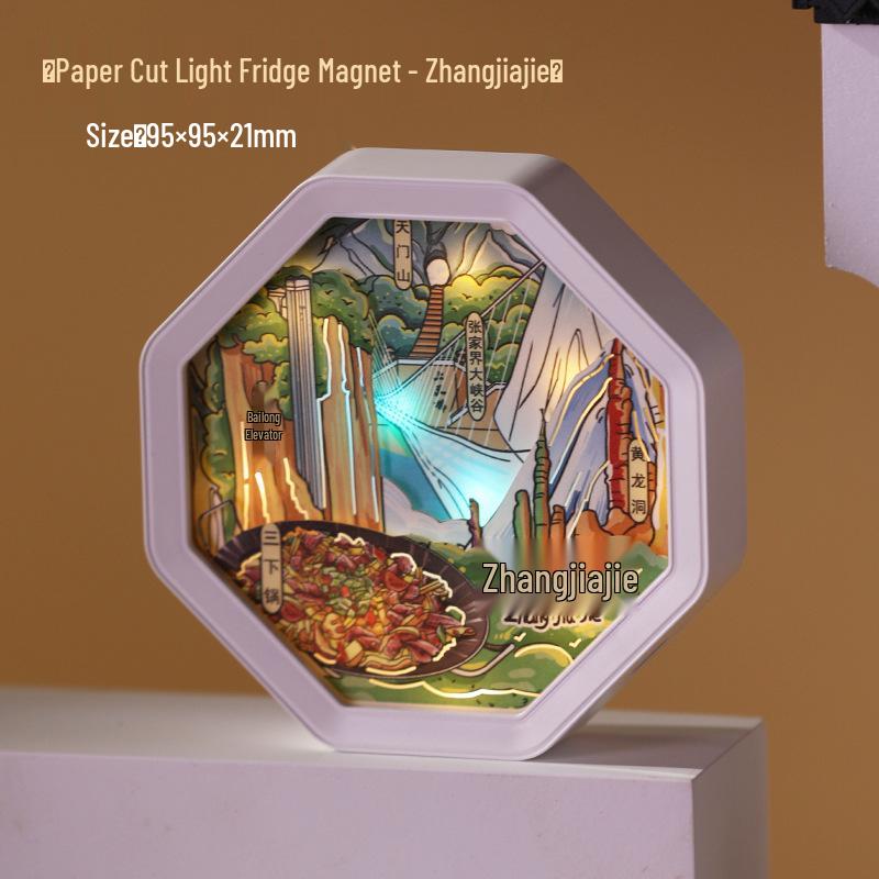 Guochao Paper Sculpture Fridge Magnet Souvenirs for Tourist Attractions