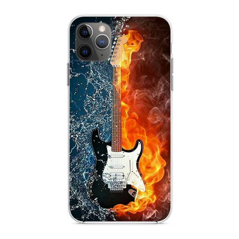 Guitar Music Soft Mobile Phone Covers For IPhone X XS MAX SE 2020 XR 11 11Pro 12 Mini Shell 8 7 6 6S Plus Transparent TPU Case