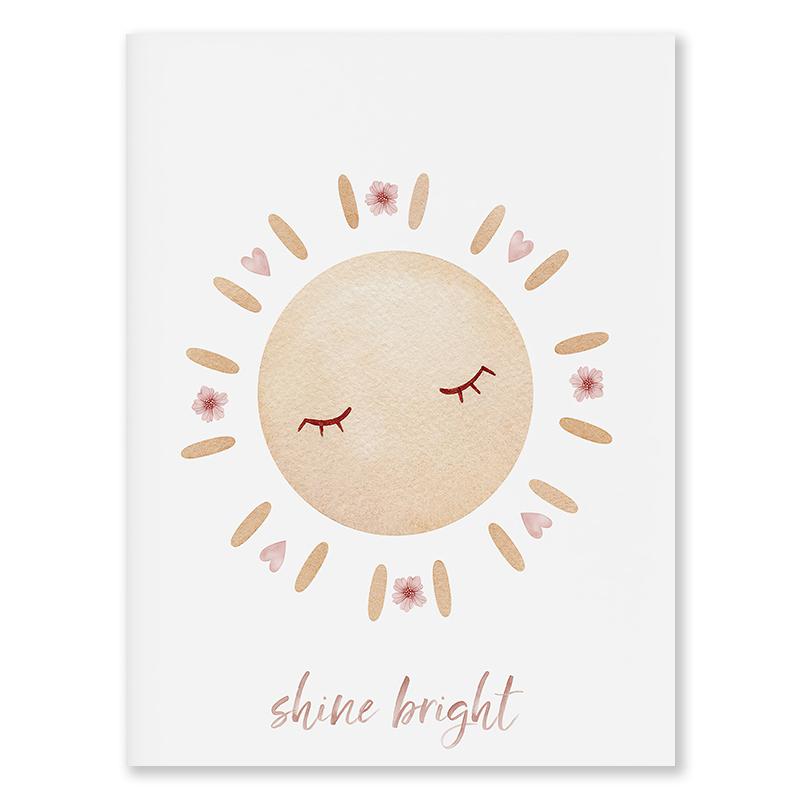 Boho styl Duhová série Plátno Malba Růžové Slunce Láska Srdce Útulné Nástěnné Umění Pokoj pro Dívky Trendová Dekorace Nerámovaný Plakát