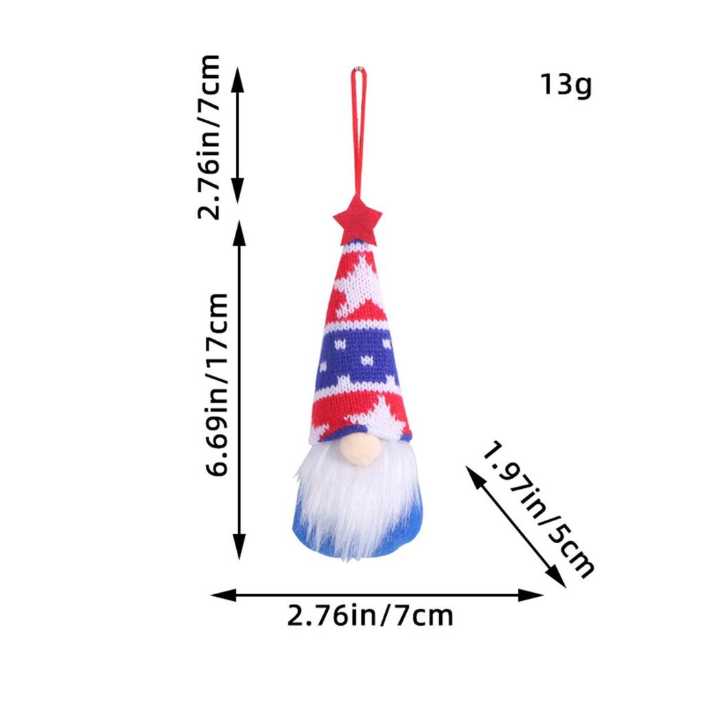 Patriotic Flag Dwarf Doll: Striped Faceless Ornament for Independence Day