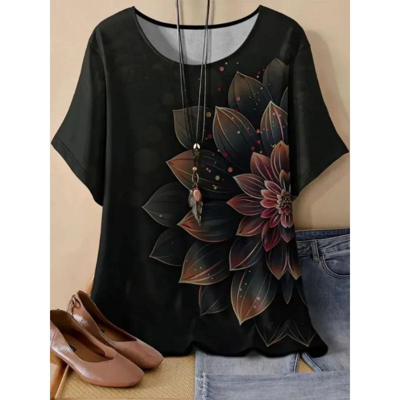 3D Printed Summer Fashion Women's T-shirt Breathable Casual Versatile