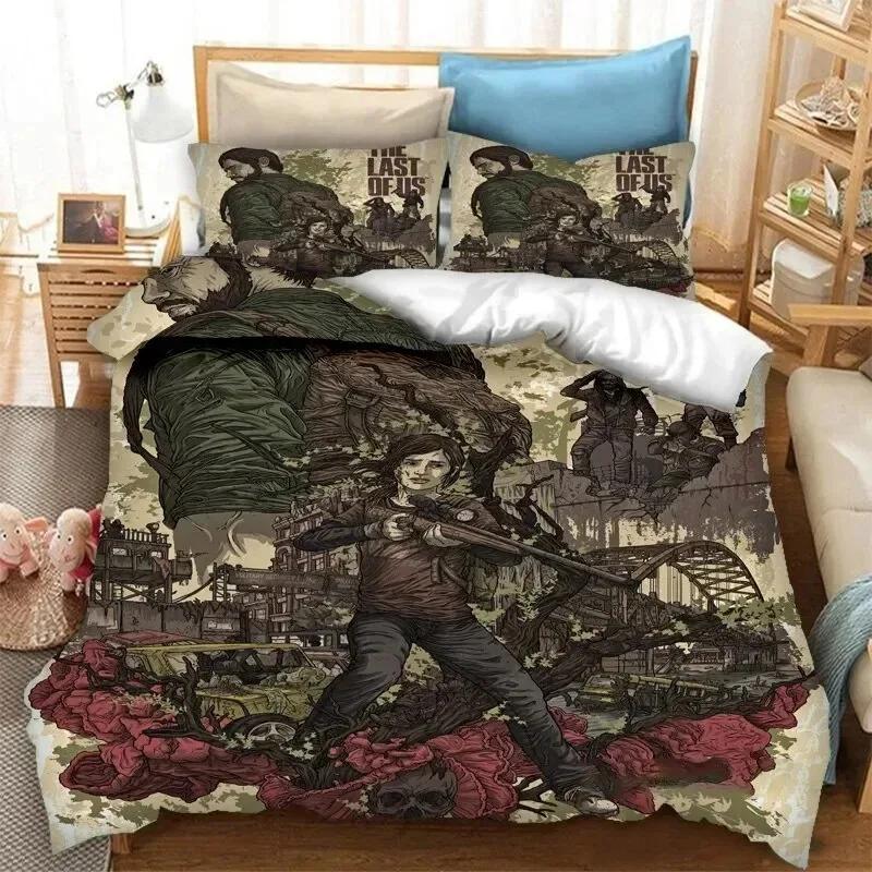 3D Potisk Hra The Last Of Us Part Povlečení Dvojlůžko Twin King Povlak na přikrývku Přikrývka Povlak na polštář Kluci Dívky Dospělí Ložnice