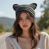Liten Djevel Strikket Lue Dame Høst Vinter Lue Søte Ører Strikket Lue for Ulike Aldre