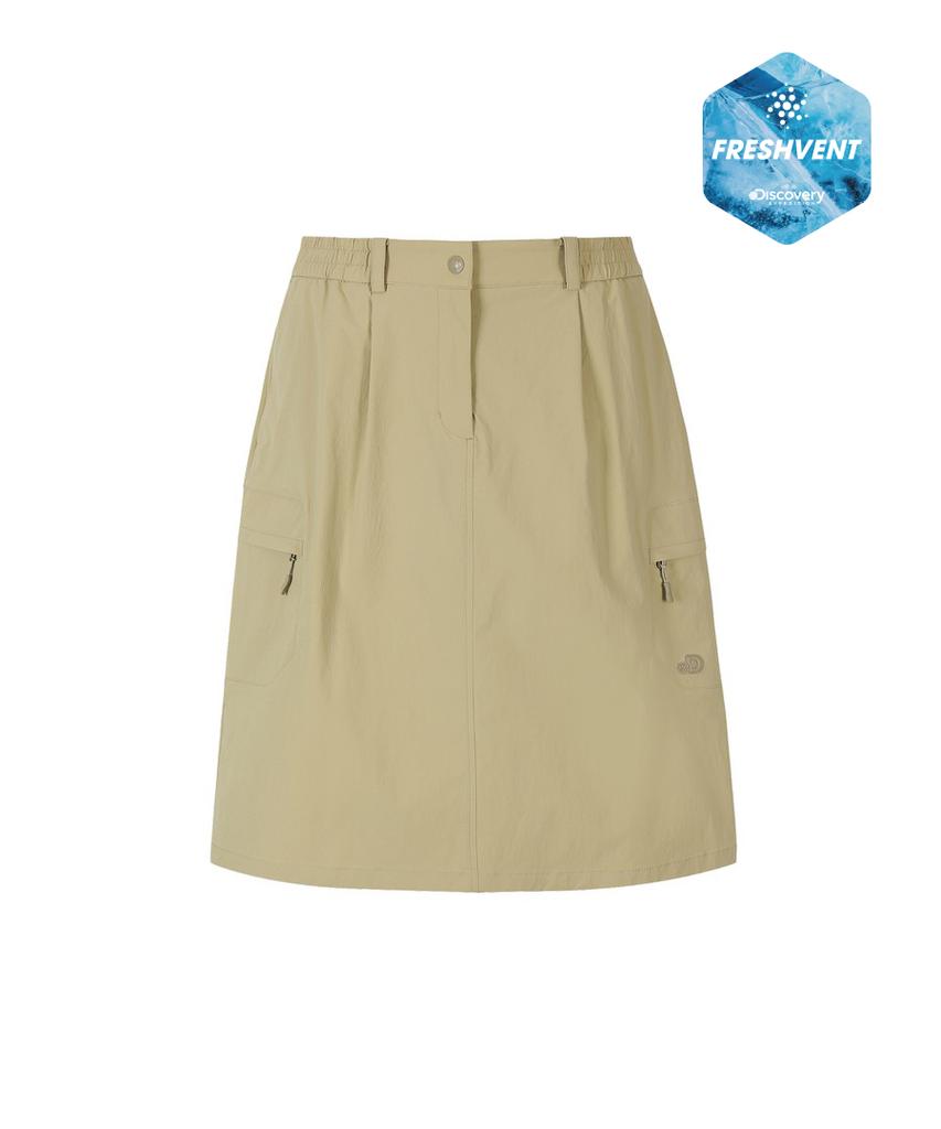 DISCOVERY EXPEDITION Freshvent Women'S Bermuda Cargo Skirt (L/Beige)