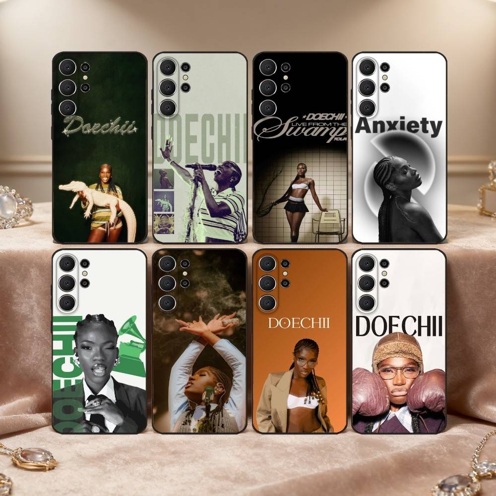 Rapper D-Doechii Phone Case For Samsung S26,S25,24,23,22,30,21,10,9,Ultra,Plus,Lite,FE Soft Black Case