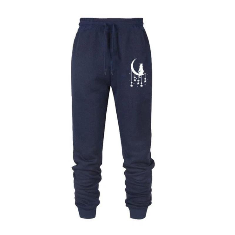Sale Cat Moon Printed Women Sweatpants Cotton Long Pants Jogger Trousers Womens Casual Sports