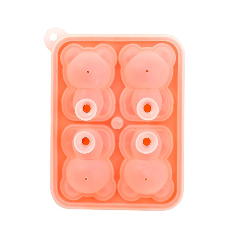 Cute Teddy Bear Ice Cube Making Mold Splash-proof And Easy To Fall Off, For Refrigerator With Container, Cute Bear Ice Cube Tray