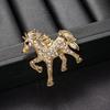 Charming Rhinestone Horse Brooch - Elegant and Playful Animal Pin Accessory for European and American Fashion.