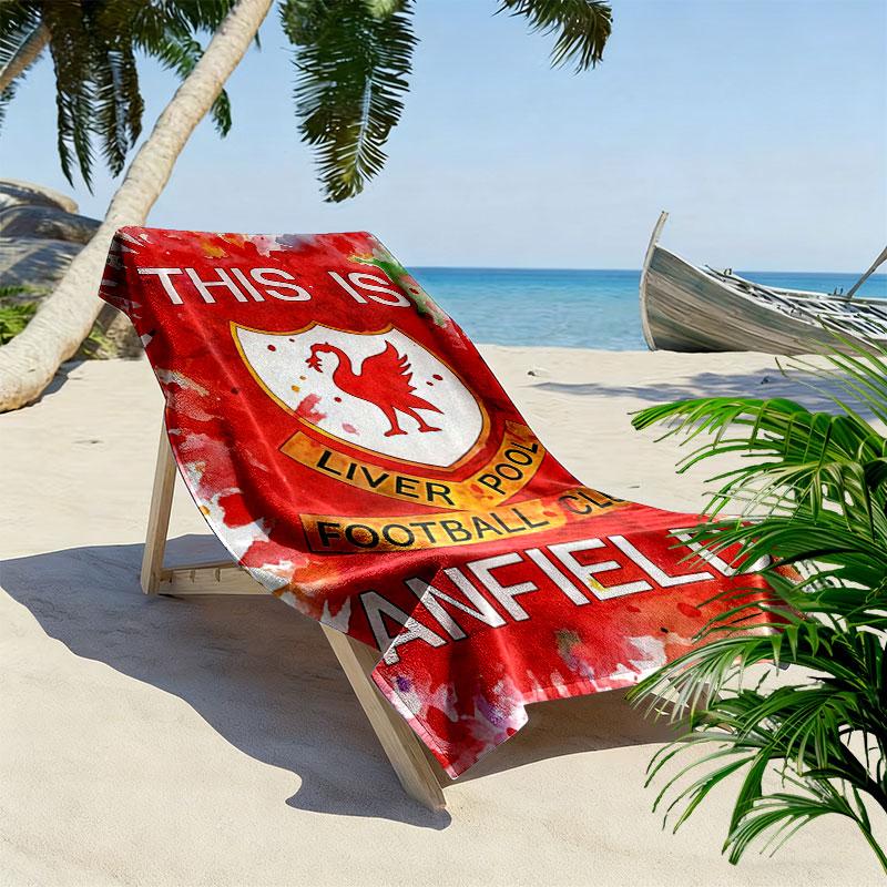 L.F.C. Telo Mare Stampato con Logo, Telo Grande Morbido Asciugatura Rapida per Spiaggia Campeggio Nuoto