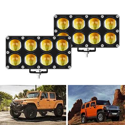 1/2 Pcs 8 Lente Auxiliar Motocicleta Holofotes Trabalho Nevoeiro Farol Condução Spot Lamp - 32W/9-80V