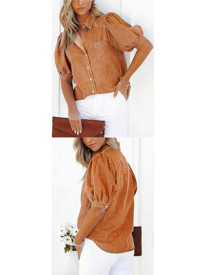 2026 Spring/Autumn European Style Multi-color Women's Imitation Denim Cardigan Shirt, Various Sizes