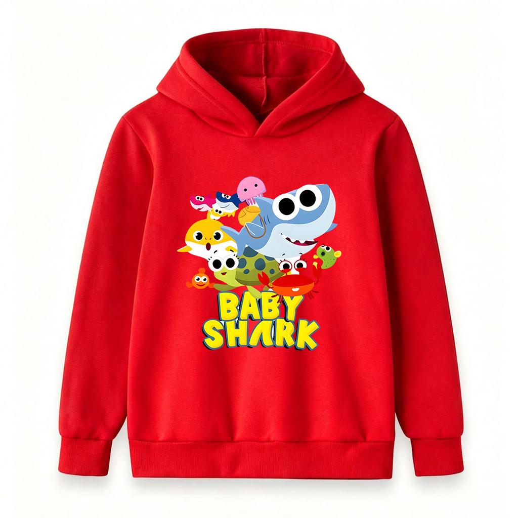 Toddler Kids Boys Girls Hoodie, Cute Baby Shark Ocean Family Friends Printed Casual Pullover Sweatshirt for Daily Wear and Holiday Gift for