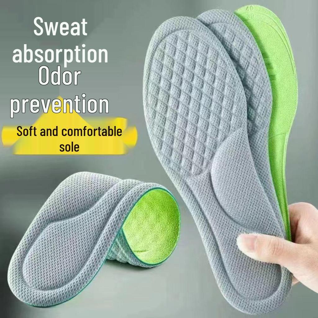 High Elastic Shock Absorption Mugwort Deodorant Insoles - Super Soft, Sweat-Absorbing, Anti-Foot Pain, Cut to Fit, Ideal for Long Standing