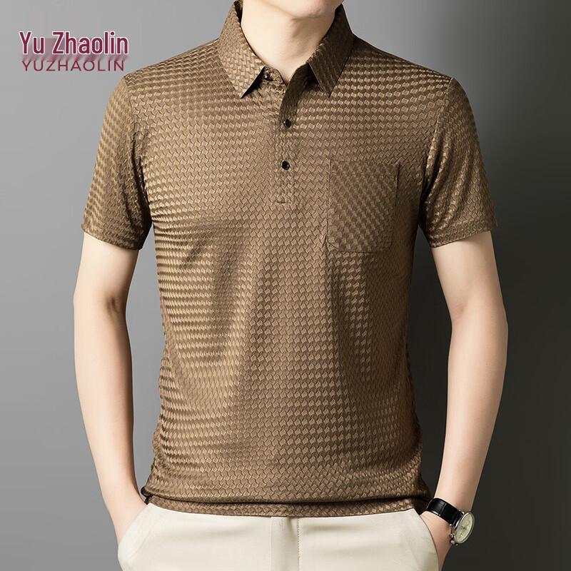 YUZHAOLIN Men s Business Casual Short-Sleeve Polo Shirt 4XL