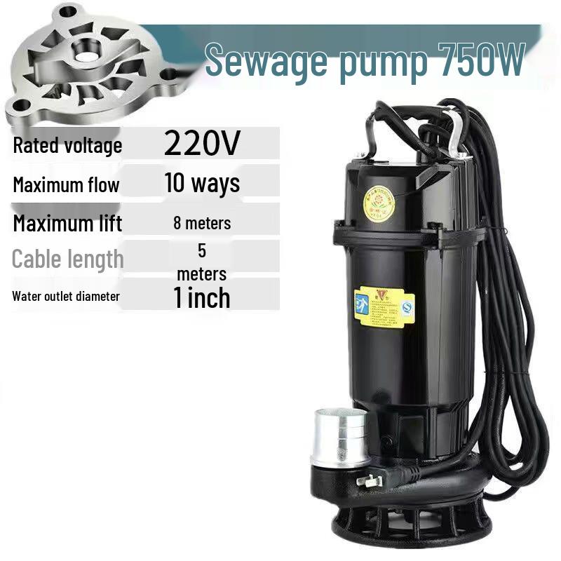 CHUGOUXIANG Submersible Sewage Cutting Pump CN plug (adapter included)