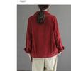 Samt Kord Kürzere Jacke Damen Frühling Herbst Einfarbige Stehkragen Locker Kleine Größe Lässiges Oberteil Retro
