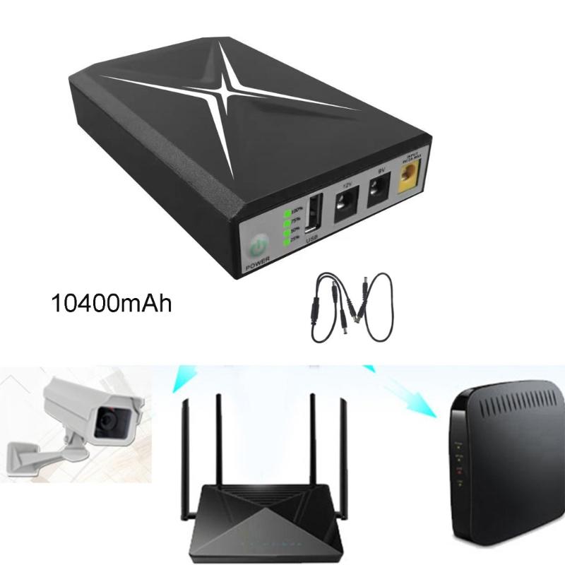 5.5x2.5mm 9V/12V1A Uninterruptible Power Supply USB 5V2A UPS Battery Backup with Power Cable Cord for Wifi Camera Speak