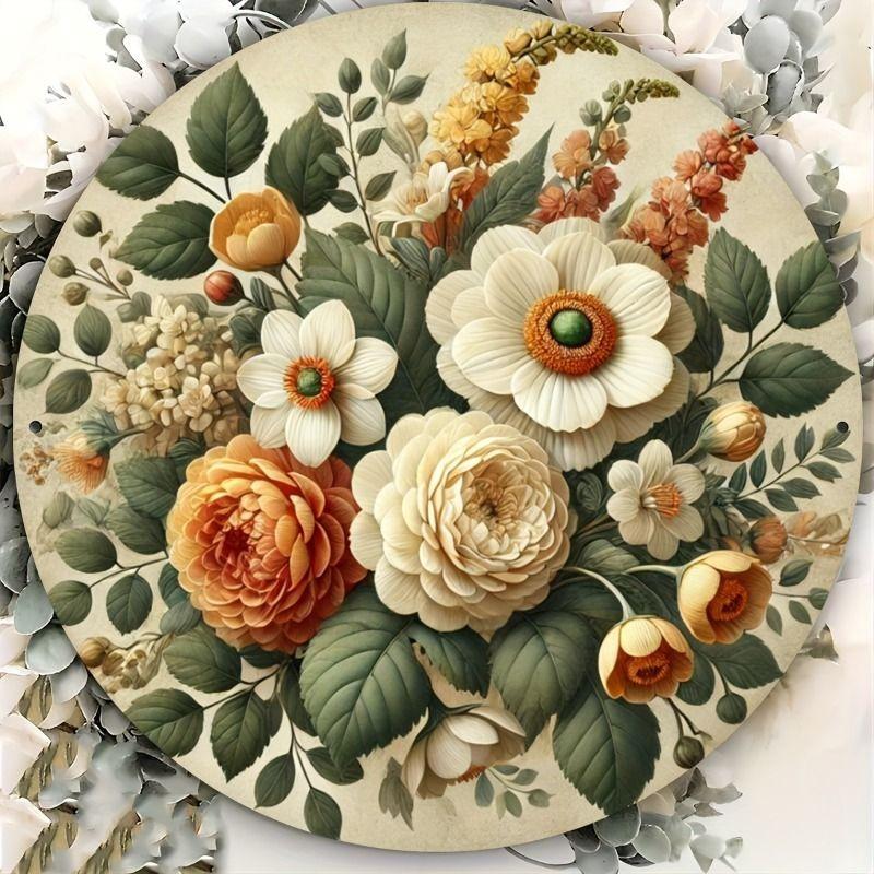 2D Flat Hanging Decorative Metal Sign Hand Painted Art