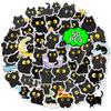 50Pcs Cute Black Cat Stickers – Waterproof Cartoon Decals for Laptop, Skateboard, Journal