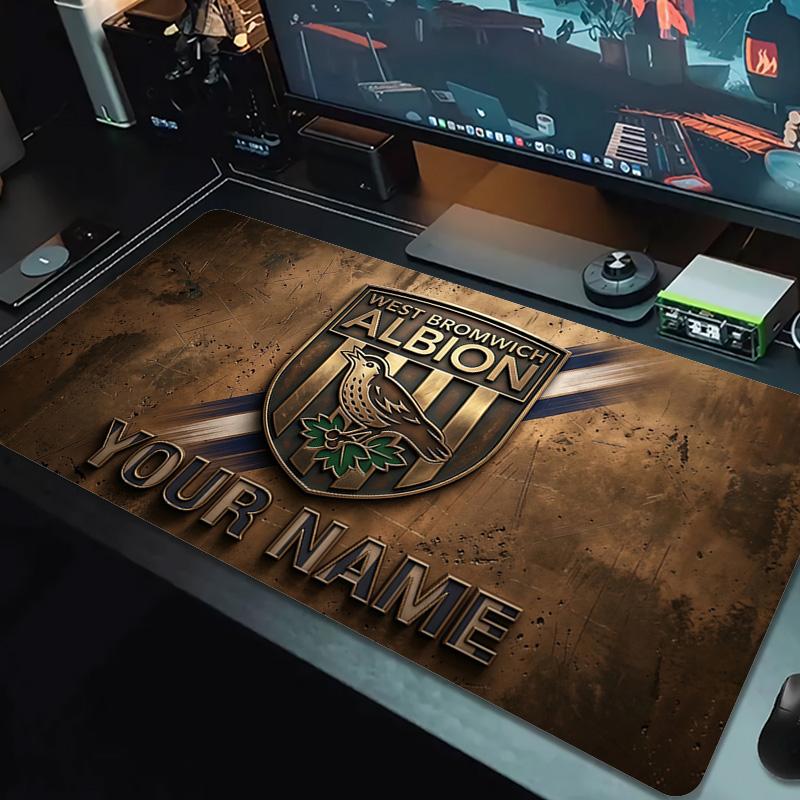 Benutzerdefinierter Name West Bromwich Albion Druck Kissen Rutschfeste Laptop-Tablet-Große Mauspads XXL-Matte Mini-PC-Spielmatte Mit Verriegeltem Rand
