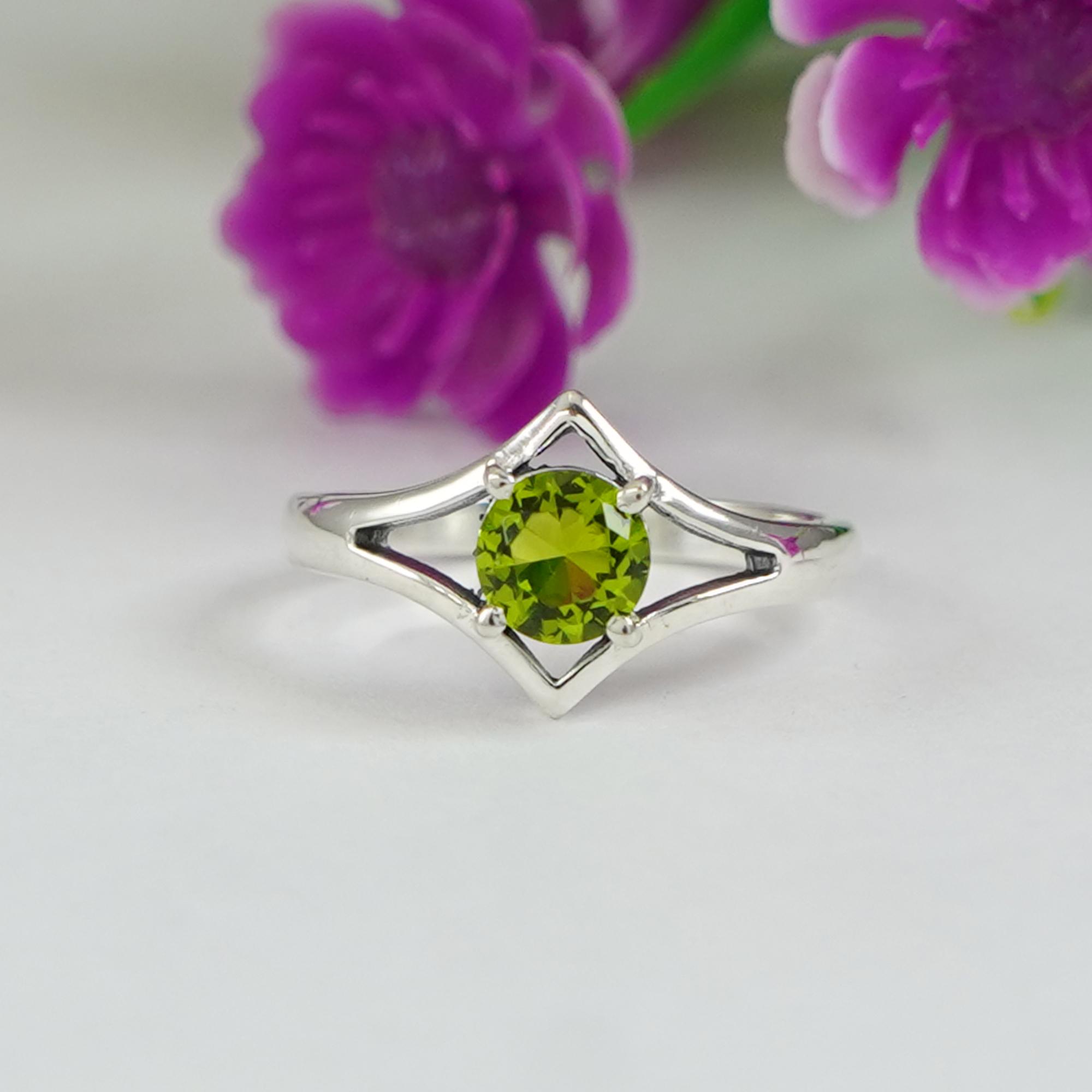 

Natural Peridot Sterling Silver Chevron Ring, August Birthstone, Handmade Ring, Birthday Ring, Gemstone Ring 12