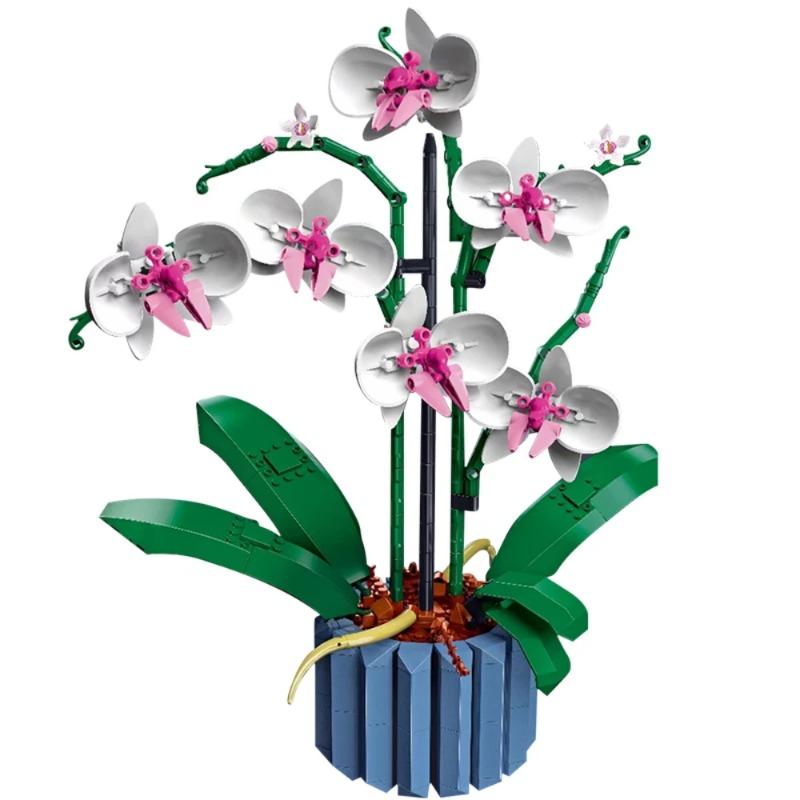 Set di costruzioni con fiori, decorazione per la festa della mamma, collezione botanica, ottimo regalo per compleanno, anniversario o festa della mamma