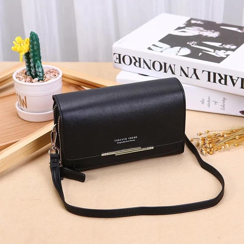 Korean Style Women s Handbag Multi-card Slot Large Capacity Casual Shoulder Bag Fashionable New Genuine Leather Wallet. чёрный