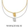 MamacitaSlay 316L Stainless Steel Letter Pendant Necklace Waterproof 18K Gold Plated Neck Jewelry Women's Minimalist Necklace