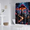 1PC Mashroom Wonderland Pattern Printed Shower Curtain, Waterproof, Washable, with 12 Hooks, Bathroom Shower, Bathtub, Home Use