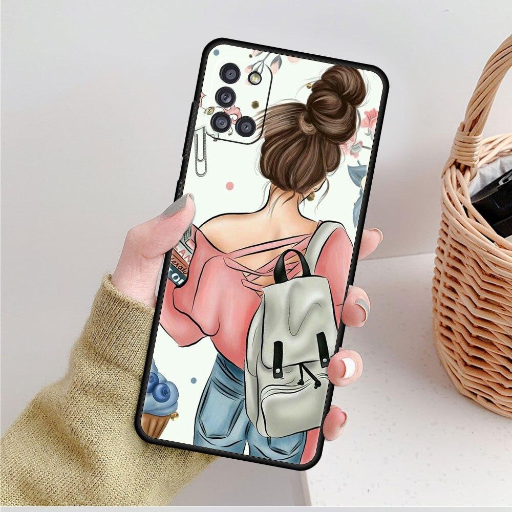 Cell Fundas Woman Girl Super Mom Baby Coque For Samsung A12 A71 A52 A72 A32 4G A02s A31 A41 A21s A51 A22 A52s 5G A13 A23 A73