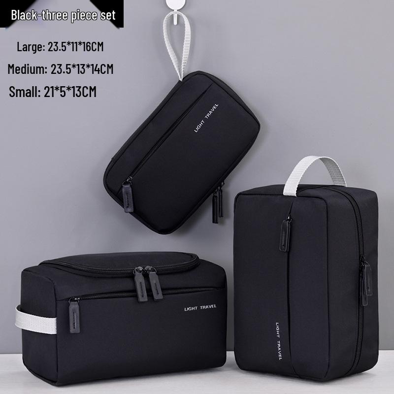 

High-Capacity Men s Travel Toiletry Bag - Three-in-One Partitioned Storage & Portable Wash Bag