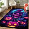 1pc Skull and Evil Pumpkin Print Design Area Rug - Soft, Anti-Slip, and Durable Gaming Room Decor for Bedroom
