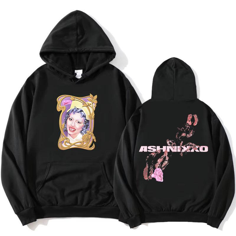 BUCKTOOTH SMOOCHIES MIKINA Ashnikko Grafický Potisk Mikiny Módní Mikiny s Dlouhým Rukávem s Kapucí Streetwear Dámské Oblečení