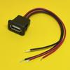 1pc 2/4 Wire USB 2.0 Female Power Jack 2Pin 4Pin Charging Port Connector with PH2.0 Cable Electric Terminals USB Charger Socket