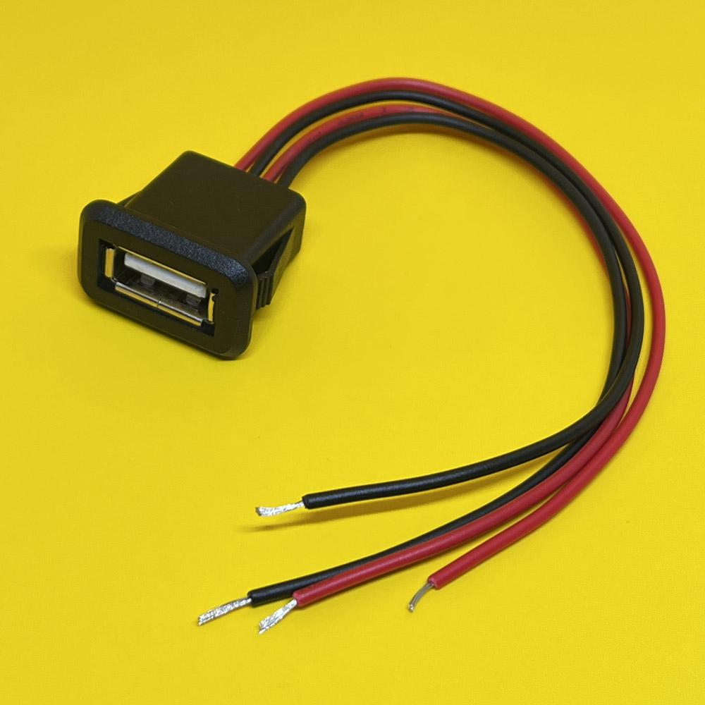 1pc 2/4 Wire USB 2.0 Female Power Jack 2Pin 4Pin Charging Port Connector with PH2.0 Cable Electric Terminals USB Charger Socket