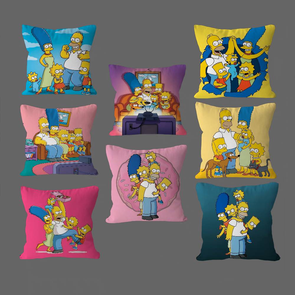 Animation The S-Simpsons Cushion Cover Car Throw Pillow Case For Sofa Car Christmas Gift 40x40cm 45x45cm
