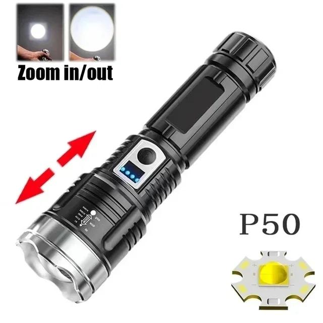 NEW 1000000LM High Power Led Flashlights Built-in 18650 Battery Tactical Flashlight Emergency Spotlight Most Powerful Lantern