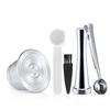 Capsula Caffè Ricaricabile Nespresso Pod Filtro Caffè Espresso in Acciaio Inossidabile con Pressino Capsula Riutilizzabile Articoli per Caffè