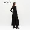 MO&Co. Women's Vintage Cotton-Blend A-Line Knit Midi Dress