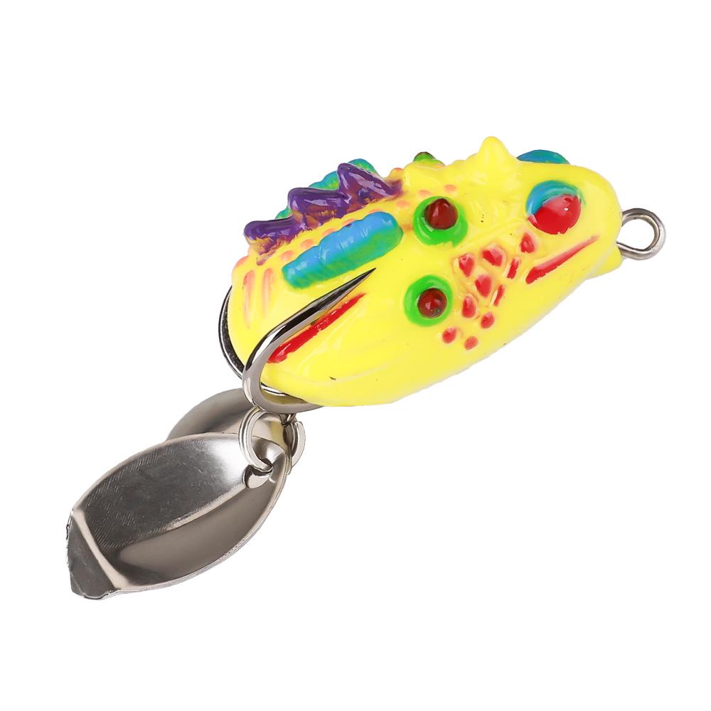 1pcs Mini Frog Soft Bait 60mm 5.5g Double Hide Hook Fishing Lure Bionics Sequin Frog Bait Artificial Lifelike Thunder Frog Lure